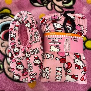 Hello Kitty Valentine’s Day Pajama Pants and Slippers